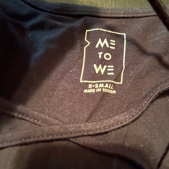 Black Long Sleeve Top with Criss Cross V Neck, Size XS - Picture 3 of 4